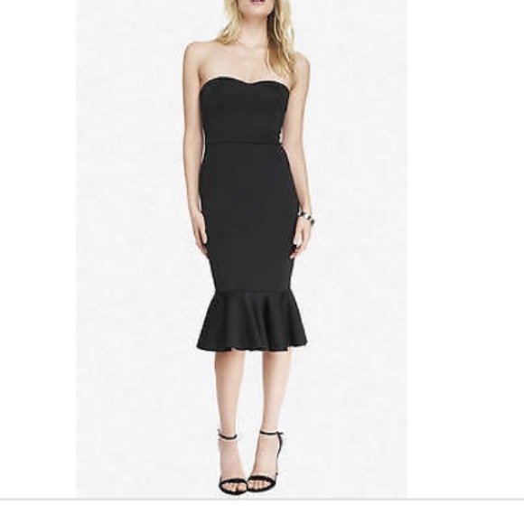 Express Dresses & Skirts - Express black cocktail flounce scuba dress